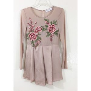 Stella Laguna Beach Sheer Floral Embroidery Romper